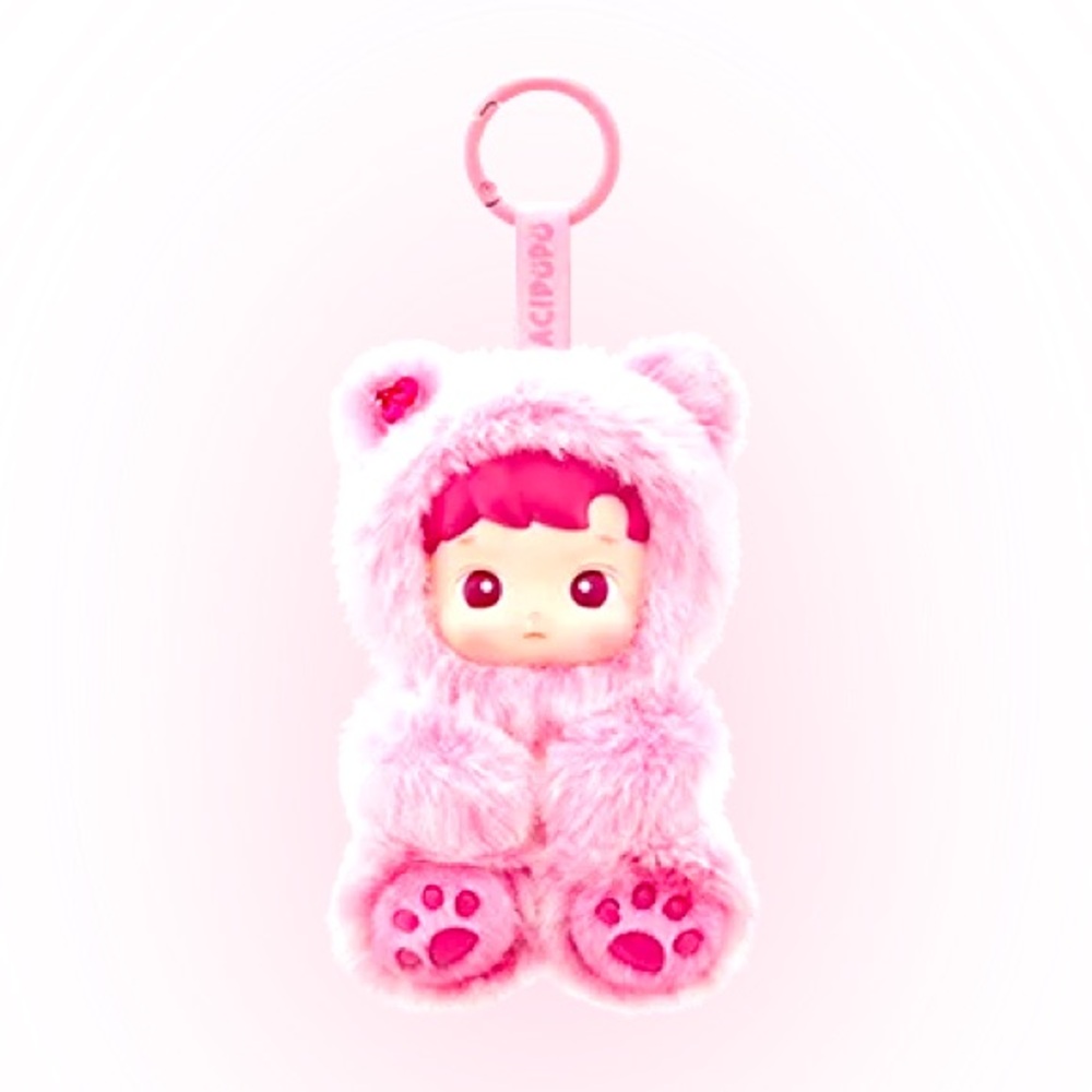Popmart Hacipupu Gummy Bear Pink Cherry Flavor Plush Bag Charm NEW
